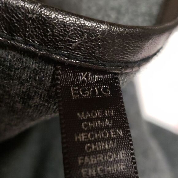 🌹Rafaella Charcol Gray Faux Leather Trim Zip Up Cardigan Sweater, Pockets sz L - Picture 3 of 9